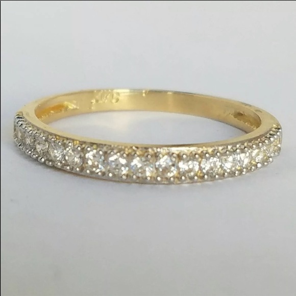 Jewelry - New Solid 14k Gold half Eternity Wedding Band Ring